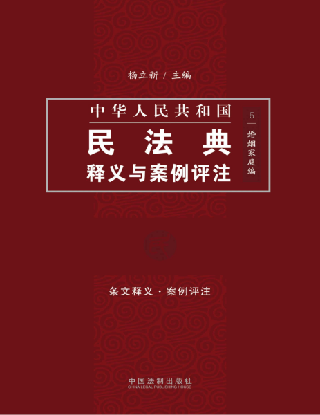 《中国民法典释义与案例评注：婚姻家庭编》
